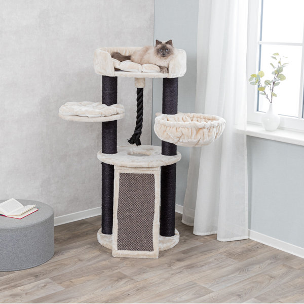 Tucker Murphy Pet™ Bovina Cream/Black Designer Cat Tower For Large Cats
